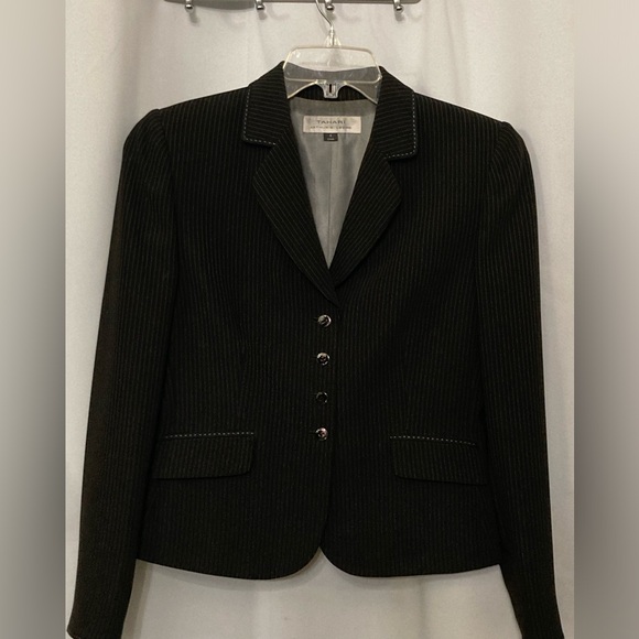 Women's TAHARI BLACK PINSTRIPE Blazer FLAWLESS - Picture 10 of 11